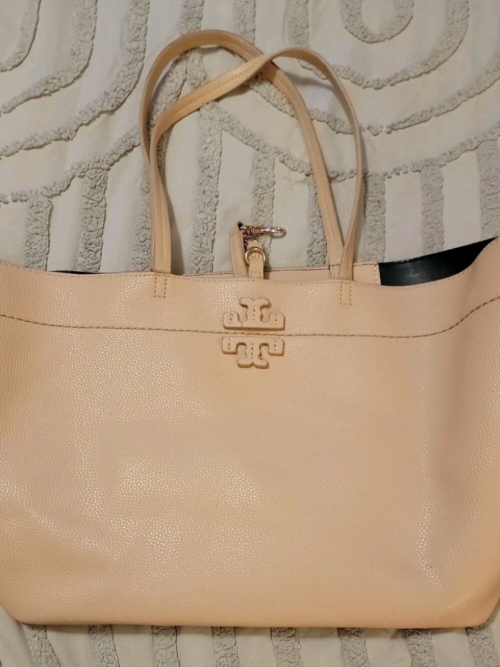 Tory Burch McGraw Blush Pink Leather Tote Bag